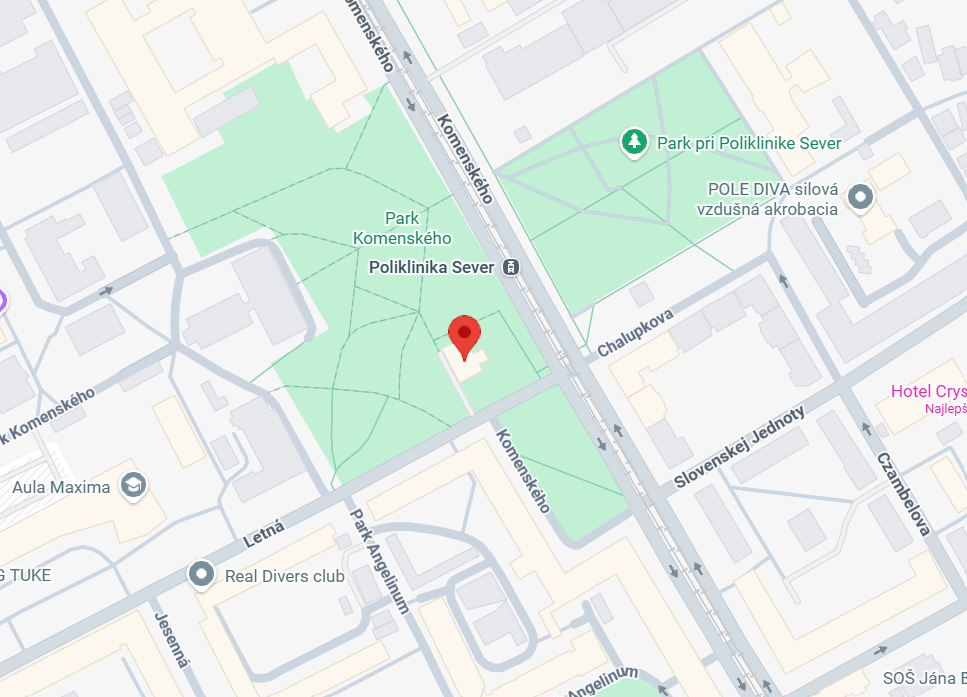 Mapa sídla firmy v Košiciach